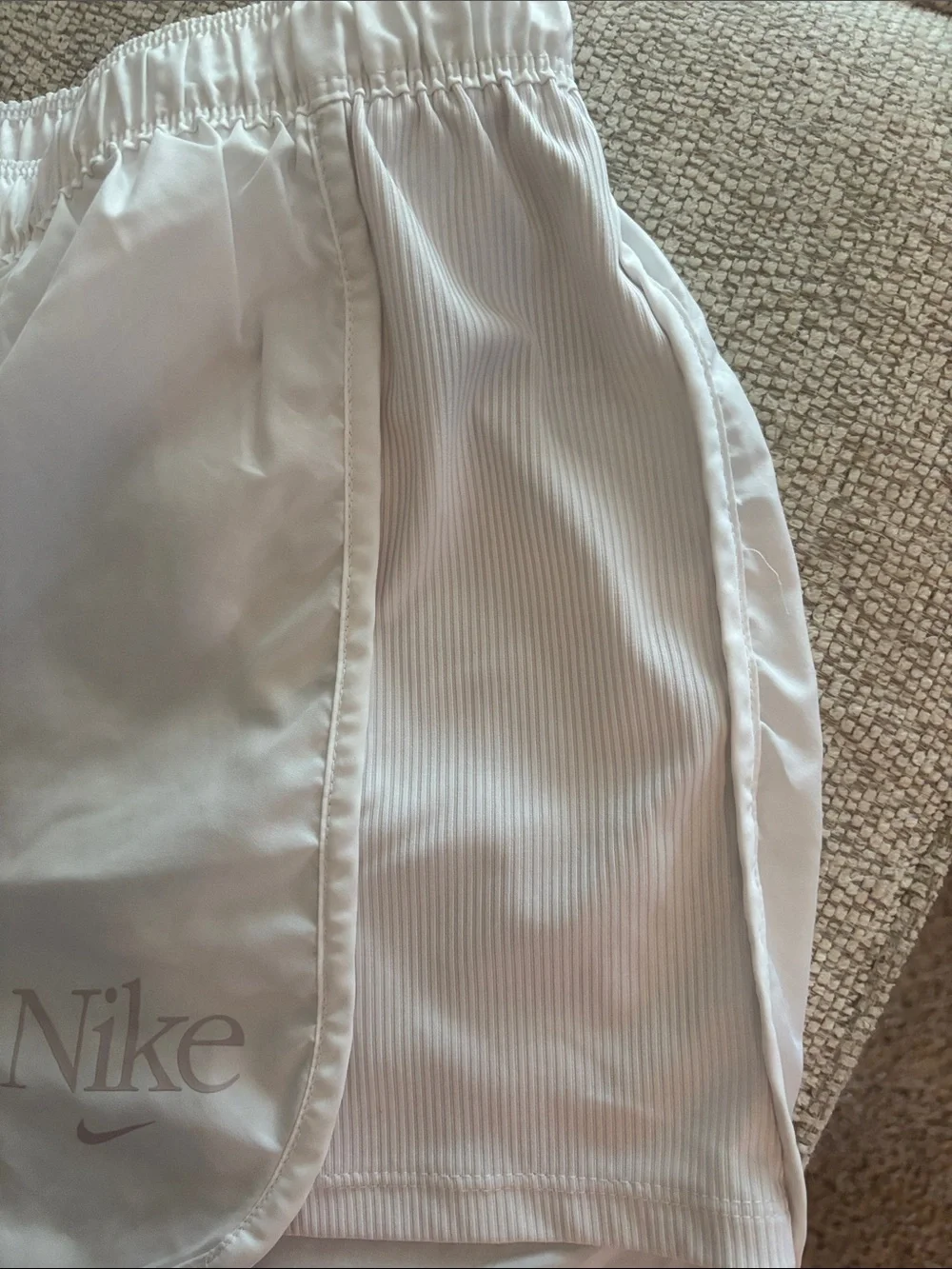Nike White Running Shorts with Subtle Logo Plus Size